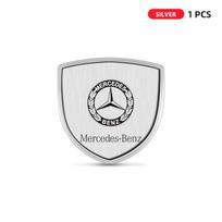 3D Metal Aluminum Car Side Fender Sticker Alloy Badge Auto Logo Rear Trunk Decals For Mercedes Benz W211 W203 W210 W124 AMG W202