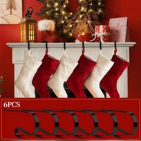 6 Sock Stands, Multi-purpose Sock Stands, No Need For Drilling And Christmas Fireplace, Christmas Sock Hanger Hooks, Decorative Wreath Hooks One Size balta