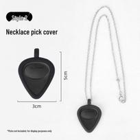 Silicone Guitar Pick Holder Necklace Set - Includes Picks, Double-Sided Pendant Lanyard, Two-Piece Storage