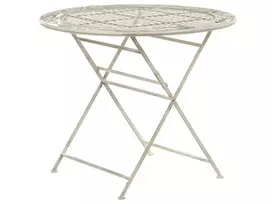 Bistro staliukas BIVIO 90 cm skersmens, metalinis, kreminės spalvos