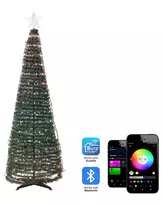 Išmanioji LED grindų kalėdinė dekoracija, valdoma programėle SAARLOQ eglutė 160 cm, žalia