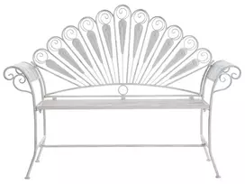 Sodo suoliukas PAVIA 146 cm metalinis, balkšva spalva