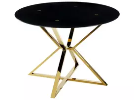 Valgomojo stalas BOSCO Juodas 105 cm Grūdintas stiklas