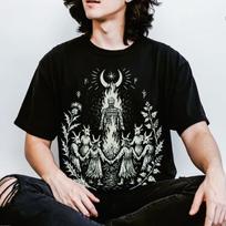 Wicker Man T-Shirt Pagan Ritual Goat Mask Cult Bonfire Printed Shirt Unique Style Mens Tshirt Graphic Printed Unisex Cotton T... S įvairiaspalvis