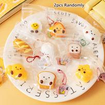 Mochi Toys Mini Squishy Bread Dumping Food Stress Relief Squishy Squeeze Toy Sensory Pinch Fun Party Favor Gift Present Keychain Pendant