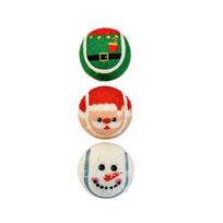Kruger Sniego senelio serijos kramtomas žaislas kamuolys mažiems/vidutinio dydžio šunims, 3 coliai, Kalėdiniai interaktyvūs dresūros reikmenys augintiniams Small 4.8CM Diameter geltona