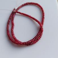 Faceted Ruby Rondelle Beads: 3-4mm Gemstone Jewelry Making 6 inch