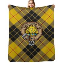 Clan MacLeod of Lewis Crest Throw Blanket Durable Warm Blanket for Daily Home Use Size: 75*100cm, Weight: 230 GSM