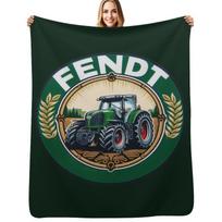 Fendt Tractor - Agricultural machinery Throw Blanket Cozy Throw Blanket Birthday Gift for Him Her Size: 75*100cm, Weight: 230 GSM