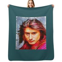 Steve Perry Art Throw Blanket Multi Use Warm Blanket for Living Room Bedroom Size: 75*100cm, Weight: 230 GSM