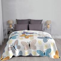 Butterflies Blanket Fashion Custom Blue Lovely Cute Black Black Black White White White Face Cover Face Size: 75*100cm, Weight: 230 GSM