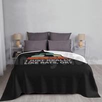 Funny I Just Really Like Rats Ok For Rat Owner Or Lover Design Blanket For Sofa Bed Travel Rat Year Of The Rat Size: 75*100cm, Weight: 230 GSM