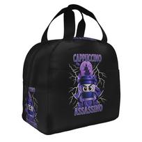 Italian Brainrot Cappuccino Assassino Lunch Bag Men Women Funny Meme Cooler Warm Insulated Lunch Boxes for Adult Office One Size