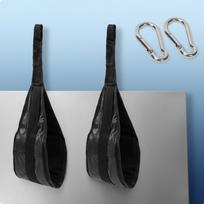 2 Pieces Pullup Leg Raise Straps Comfortable Padding Hanging Ab Large Steel Carabiners for Type a Strap