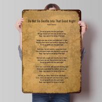 Do Not Go Gentle Into That Tinplate Posters Customizable Wall Art Retro Vintage Metal Signs for Home Room Custom Plate Wand Deko 20X30CM