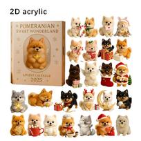 1pcs Animal Advent Calendar Christmas Tree Acrylic Ornaments Cute Puppy Theme 24 Days Countdown Pet Lover Gift Decoraion One size