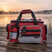 Fishing Waist Bag Multifunctional Multifunction Portable Fanny Pack for Anglers, Travel raudona