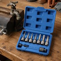 9 Pieces Stripped Screw Extractor Set Rusted Hardware Damaged Remover Portable Easy out 9PC Hex Extractor
