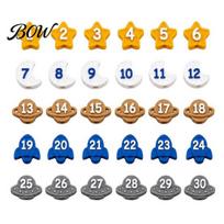 Numbered Pen Sleeves for Kindergarten Cute Pencil Toppers, Lovely Charms, Individual Markers Students Toppers Decorations School Supplies Classroom 1 Set