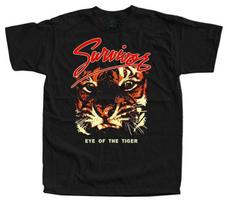Vintažinis Survivor Band Tigro Akis Medvilninis S-4XL Unisex Juodas Marškinėlis M