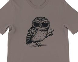 Peace Sign Owlet Shirt , Unisex, Animal Lover Shirt, Funny Animal T-shirt, Gifts For Him, Gifts for Her S