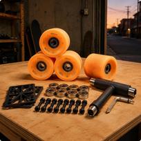 Longboard Wheel Set Responsive Spring Skateboard Wheels and Bearings Wear Resistant Orange Street Wheel SET