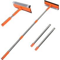 Professional Window Squeegee,2 in 1 Squeegee Window Cleaner with Long Stainless Steel Handle,Sponge Car Window Squeegee for Gas Station oranžinė