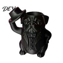 3D Printed Desktop Organizer Gentleman Bulldog Pen Holder, Creative for Cute Retro Ornament Makeup Brushes, Funny Statue Decor Home Office Style Desk
