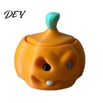Eco Friendly PLA Pumpkin Decor Halloween Candy Box, 3D Printed Container, Fillable Themed Party Favors Treat Box for Trick or Treat, Small Trinket oranžinė