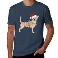Chihuahua Holiday Christmas Light Tshirt Running Gym Short Sleeve Sports Tee S