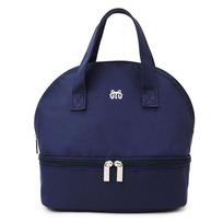 1 Pcs Double-deck Waterproof Canvas Lunch Bags for Women Portable Tote Thermal Insulation Bag Lunch Box MIT One Size  tamsiai mėlyna spalva