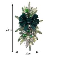 Christmas Ornaments Christmas Staircase Decorations Bows And Pine Cones žalia