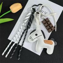 Yogodlns Cute PU Leather Pony Braided Nylon Rope Backpack Pendant Bag Accessories Spare Parts for Bags one size balta