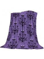 Helovino šikšnosparniai Vaiduoklių namas Antklodės Violetinė Minkšta Šilta Flanelinė Mesti Antklodė Lovos Šypsantis Vaiduokliai Sofai Lovai Helovino Dovanos 75X95CM pilka spalva
