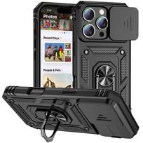Žiedinis stovas Besisukantis Slankiojantis Kameros Objektyvas Karinio Lygio Šarvuotas Dėklas iPhone 16 14 13 12 11 15 Pro Max 16 Plus 13Mini 12Mini Viršelis For iPhone 12 Mini juoda