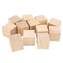 12PCS Smooth Surface Wooden Blocks Uniform Size Pine Wood Unfinished Wood Blocks Square Wood Cubes Crafts Projects
