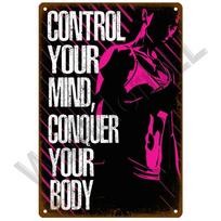 Mfoever Tin GYM Vintage Tin Sign Dont Give Up Exercise Retro Metal Sign Poster Fighting Spirit Plaque Wall Decoration for Gym Bar Pub Club (as the picture,20x30cm)
