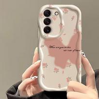 Phone Case for Samsung Galaxy S26 S25 S24 Ultra S23 FE Plus A56 A55 A57 A56 A36 A17 A16 Creamy Wavy Edge Butterfly Painted Cover Galaxy S25 Ultra