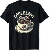 Cool Beans Coffee Caffeine Lover Retro Graphic Novelty T-Shirt XXXXL