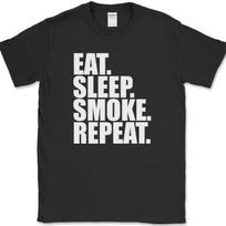 Eat Sleep Smoke Repeat T-Shirt Funny Grilling BBQ 4TH of July Party Gift Tee XXXL