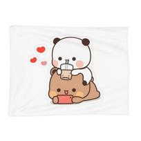 Peach And Goma Bubu Dudu Balloon Blankets Soft Warm Flannel Throw Blanket Plush for Bed Living room Picnic Travel Home Couch Size: 75*100cm, Weight: 230 GSM