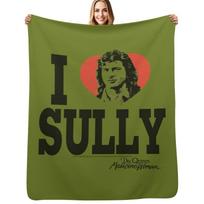 CBS228_Dr. Quinn, Medicine Woman I Heart Sully Throw Blanket Warm Accent Blanket for Living Room Decoration Size: 75*100cm, Weight: 230 GSM