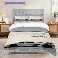 Jesko Koenigsegg Sleek Supercar Bedding (1 * duvet cover + 2 * pillowcase, without core) 2D Flat Christmas birthday gift Bedding set 135x200cm