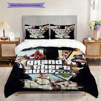 Vibrant Urban Art Characters Three-piece set (1 * duvet cover + 2 * pillowcase, without core) 2D Flat Soft and comfortable Christmas birthday gift 135x200cm