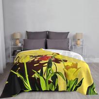 Tulips At The Front Door Blanket Super Soft Warm Light Thin Tulips And Shadows Size: 75*100cm, Weight: 230 GSM