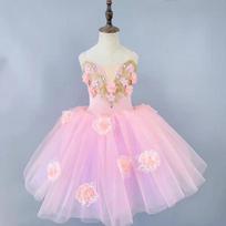 Princess Style Children's Dance Performance Ballet Tutu with V-neck Bodice 110cm