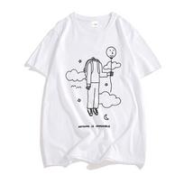 Floating Head With Balloon Clouds Stars T-shirt XL