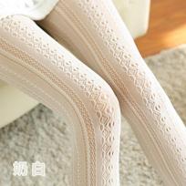 Sexy Lace Knitted Cotton Tights Women Girls Autumn Hollow Out Striped Stockings  Female Solid Lolita Pantyhose XS-3XL