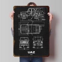UAZ 3151 Tinplate Posters Customizable Wall Art Retro Vintage Metal Signs for Home Room Mancave Decoration Garage Custom Plate 20X30CM