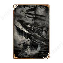 Pirate Ship Poster Metal Plaque Custom Club Party Garage Decoration Kitchen Tin Sign Posters 20X30CM